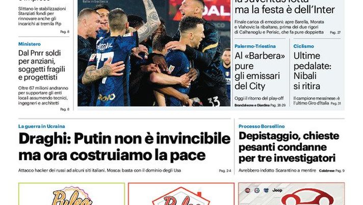 Prima Pagina Giornale Di Sicilia Al Barbera Pure Gli Emissari Del