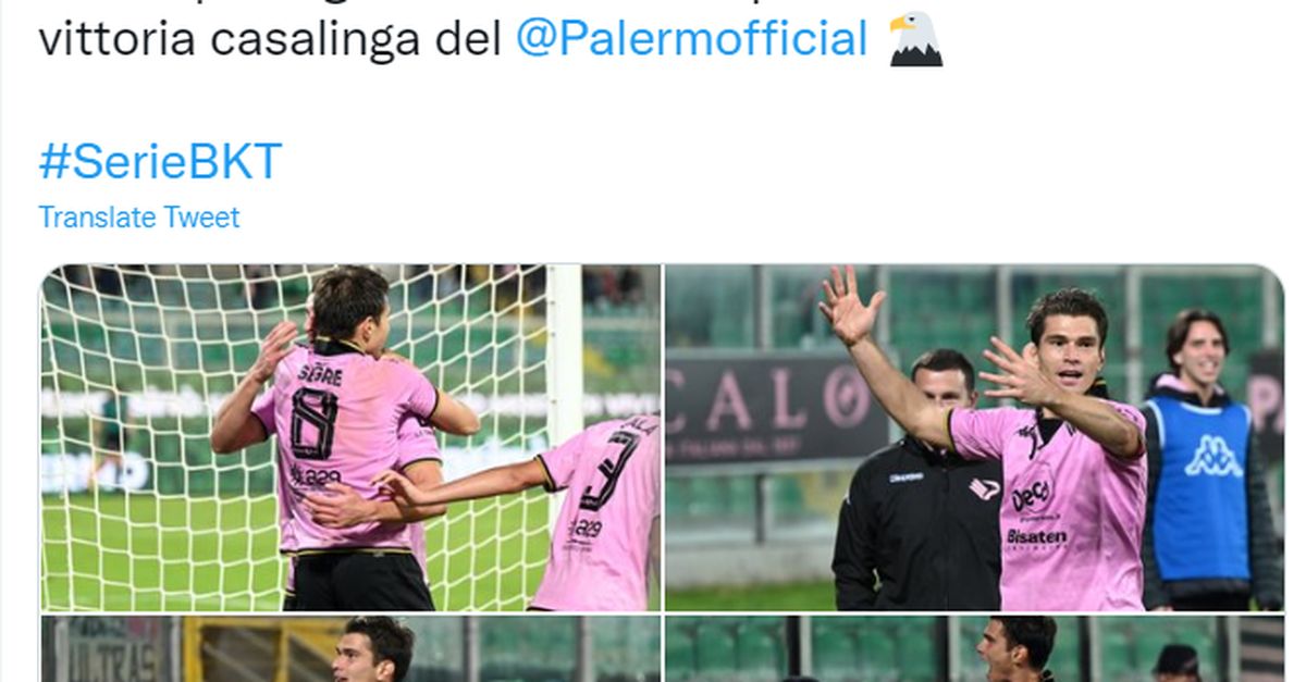 Palermo La Serie B Celebra Jacopo Segre Dopo Il Gol Ottima