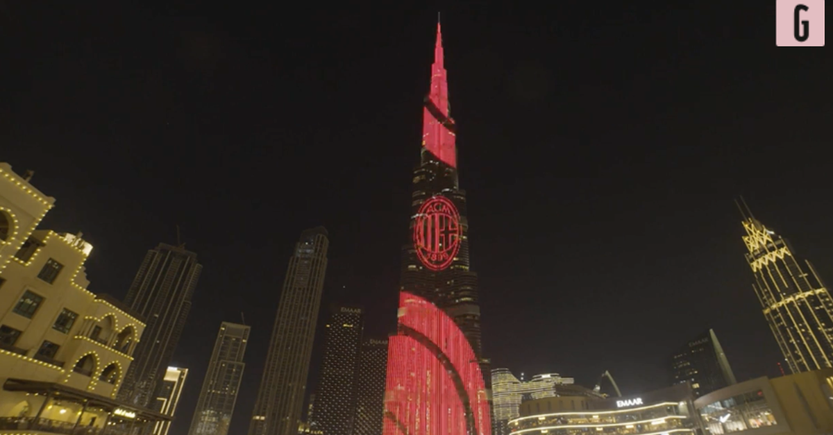 Milan Il Burj Khalifa Di Dubai Si Illumina Di Rossonero VIDEO