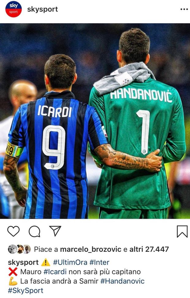 Inter Fascia Tolta Ad Icardi Handanovic Nuovo Capitano E Spunta Il