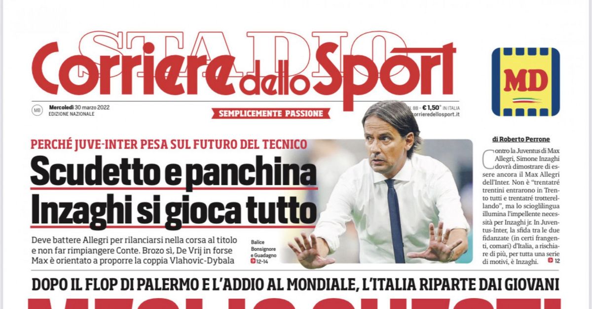 Edicola Cds Inzaghi Si Gioca Tutto Perch Juve Inter Pesa Sul Futuro