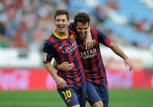 Fabregas Messi (getty images) Fabregas Messi (getty images)
