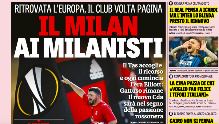 RASSEGNA – “Ronaldo lo paga Sarri: 200 milioni!”. Bonucci va al PSG, l’Inter vola da Vidal- immagine 1