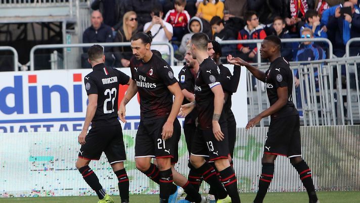 Zlatan Ibrahimovic in gol in Cagliari-Milan 0-2 (credits: GETTY Images) 