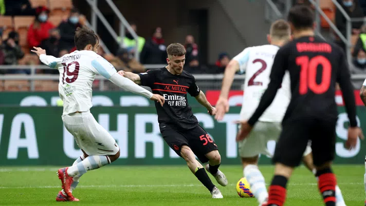 gol Alexis Saelemaekers AC Milan Milan-Salernitana 2-0 Serie A 2021-2022