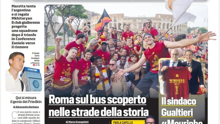 Prima Pagina, Corriere dello Sport: “Dybala a casa Inter, ma oggi contatto con la Roma” Prima Pagina, Corriere dello Sport: “Dybala a casa Inter, ma oggi contatto con la Roma” - immagine 1