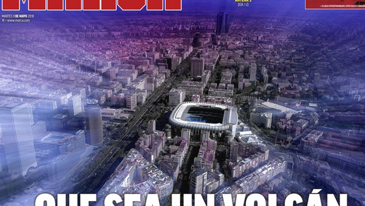 Prima Pagina, Marca: &#8220;Che sia un vulcano. Il Real Madrid cerca la terza finale consecutiva&#8230;&#8221; 
