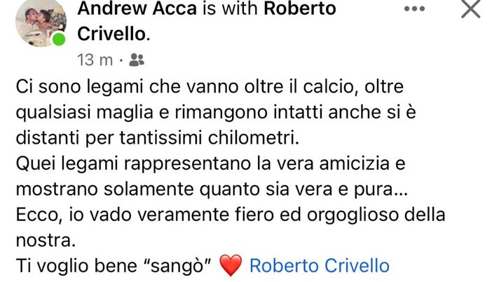 FOTO Padova-Piacenza, Accardi a Crivello: “Legami che vanno oltre il calcio” - immagine 1