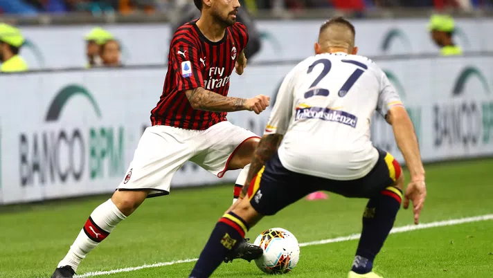 20 ottobre 2019, Milan-Lecce 2-2: il rossonero Jesús Suso in azione (credits: GETTY Images)