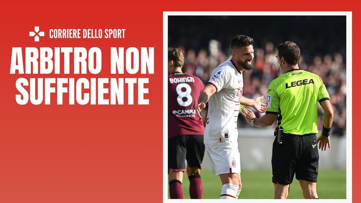 Moviola Salernitana-Milan 1-2 Serie A 2022-2023 Fourneau Giroud