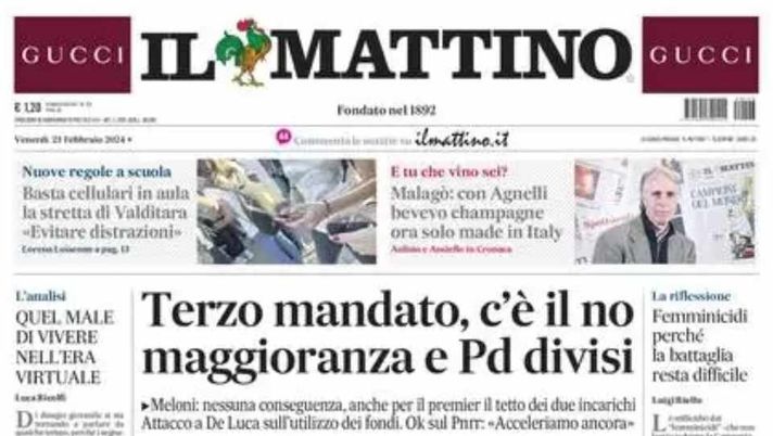 PRIMA PAGINA IL MATTINO OGGI: “Da Osi alla fase difensiva, Calzona cambia” - immagine 1