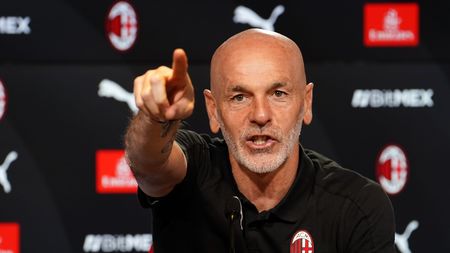 CAIRATE, ITALY - APRIL 23: Head Coach of AC Milan Stefano Pioli attends an AC Milan press conference at Milanello on April 23, 2022 in Cairate, Italy. (Photo by Pier Marco Tacca/AC Milan via Getty Images)