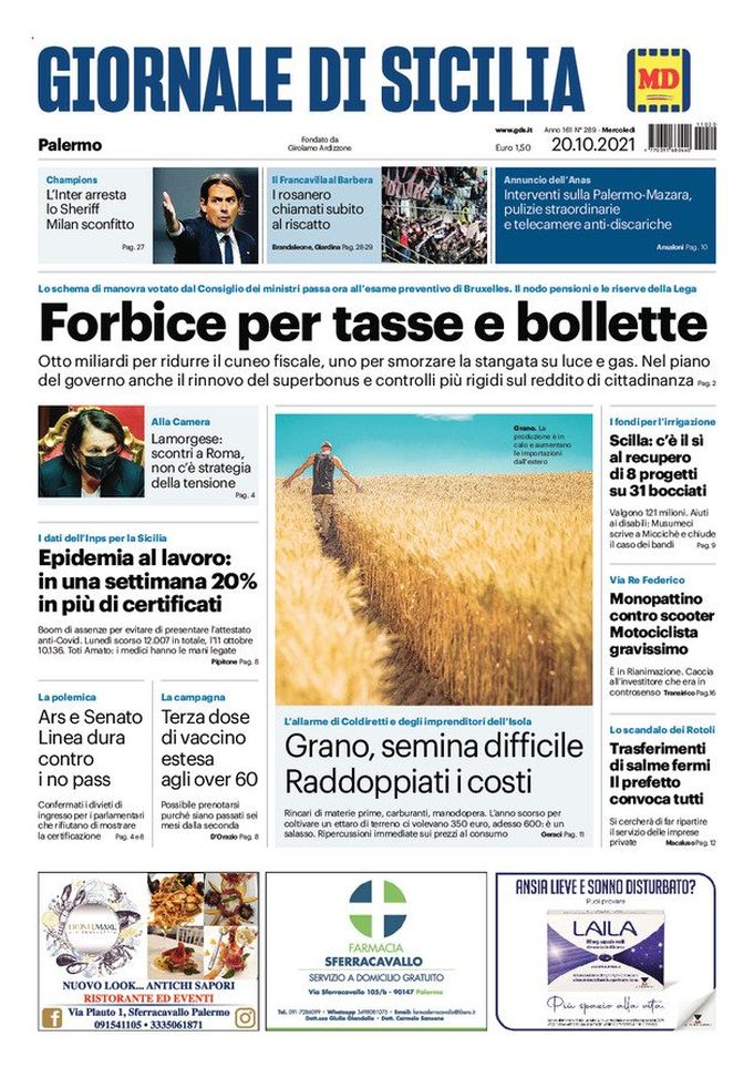 Prima Pagina, Giornale di Sicilia: “I rosanero chiamati subito al riscatto”  Prima Pagina, Giornale di Sicilia: “I rosanero chiamati subito al riscatto” - immagine 1