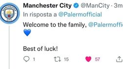 Palermo, il Manchester City accoglie i rosanero su Twitter: “Benvenuti in famiglia!”