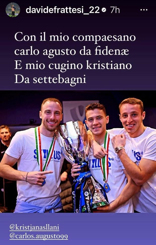 Supercoppa sui social, Frattesi scatenato applaude Carlos Augusto per il suo “romanaccio”- immagine 3