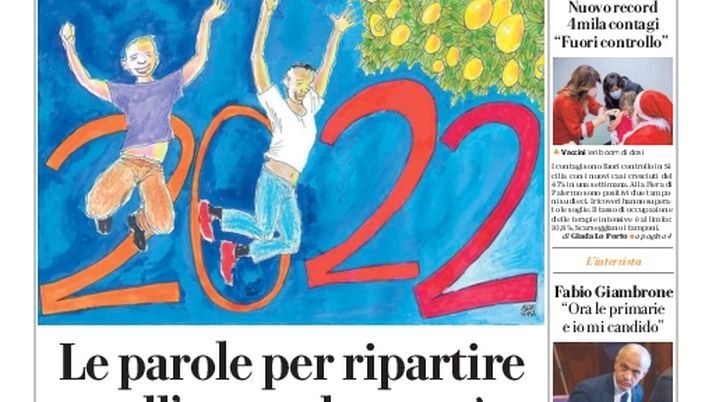 Prima Pagina, La Repubblica-Palermo: “Nuovo record: 4mila contagi” Prima Pagina