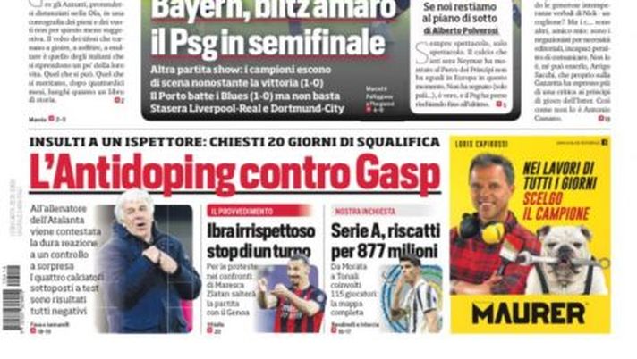 Prima Pagina, Corriere dello Sport: “Il calcio riapre l’Italia, via libera del governo. L’Antidoping contro Gasp” 