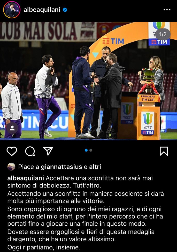 Aquilani: “Sono orgoglioso di tutti i miei ragazzi. Oggi ripartiamo, insieme”- immagine 2