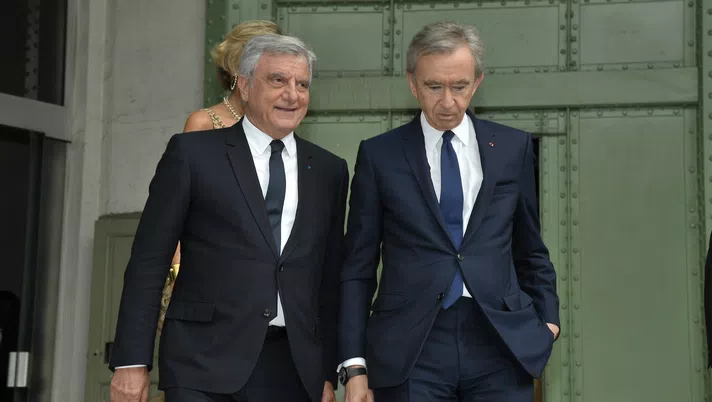 PARIS, FRANCE - JUNE 20: Sidney Toledano and Bernard Arnault arrive at the Karl Lagerfeld Homage at Grand Palais on June 20, 2019 in Paris, France. (Photo by Pascal Le Segretain/Getty Images)