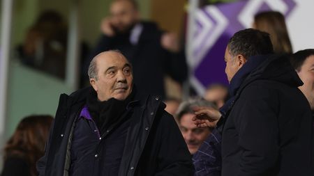 FLORENCE, ITALY - JANUARY 12: Rocco Commisso president of ACF Fiorentina looks on during the Coppa Italia match between ACF Fiorentina and UC Sampdoria at Stadio Artemio Franchi on January 12, 2023 in Florence, Italy. (Photo by Gabriele Maltinti/Getty Images) Commisso-Barone