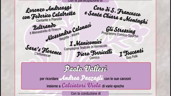 Stasera andrà in scena “Fiorentinamente”. Tanti ex viola fra gli ospiti - immagine 1