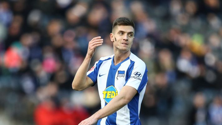BERLIN, GERMANY - FEBRUARY 08: Piatek Krzysztof of Hertha Berlin reacts during the Bundesliga match between Hertha BSC and 1. FSV Mainz 05 at Olympiastadion on February 08, 2020 in Berlin, Germany. (Photo by Maja Hitij/Bongarts/Getty Images) BERLIN, GERMANY - FEBRUARY 08: Piatek Krzysztof of Hertha Berlin reacts during the Bundesliga match between Hertha BSC and 1. FSV Mainz 05 at Olympiastadion on February 08, 2020 in Berlin, Germany. (Photo by Maja Hitij/Bongarts/Getty Images)