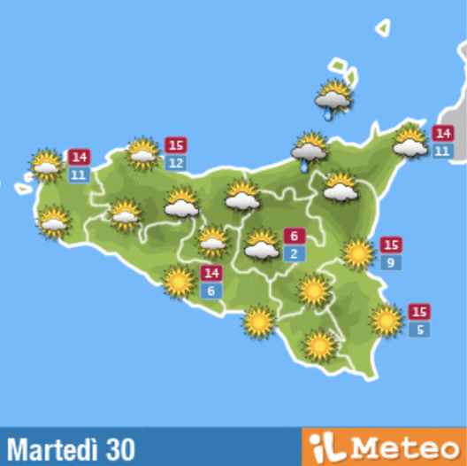 Meteo, Palermo: sereno con nubi sparse, le previsioni di martedì 30 novembre Meteo, Palermo: sereno con nubi sparse, le previsioni di martedì 30 novembre
