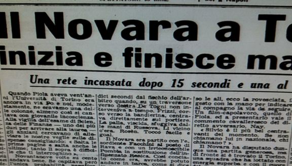 I giornali dell'epoca che attestano il gol di Rosen al Novara dopo 15 secondi nel 1951 I giornali dell'epoca che attestano il gol di Rosen al Novara dopo 15 secondi nel 1951