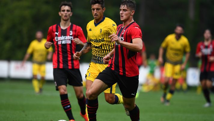 CAIRATE, ITALY - JULY 24: Lorenzo Colombo of AC Milan