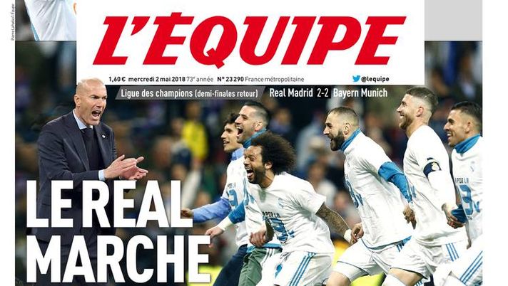Prima Pagina, L’Équipe: “Il Real cammina sull’acqua. Payet vuole tutto: dall’Europa League al Mondiale…”  Prima Pagina, L’Équipe: “Il Real cammina sull’acqua. Payet vuole tutto: dall’Europa League al Mondiale…”