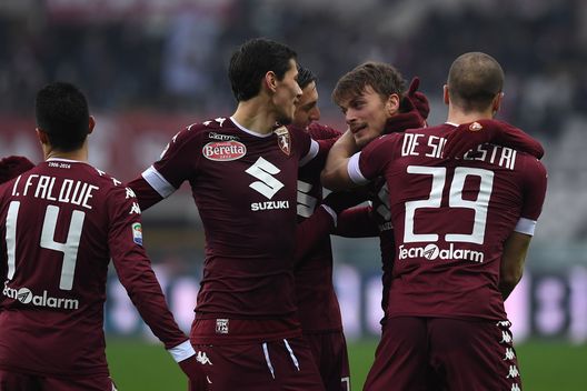 TURIN, ITALY - FEBRUARY 12: Adem Ljajic (C) of FC Torino celebrates a goal with team mates Sasa Lukic (L) and Lorenzo De Silvestri during the Serie A match between FC Torino and Pescara Calcio at Stadio Olimpico di Torino on February 12, 2017 in Turin, Italy. (Photo by Valerio Pennicino/Getty Images) TURIN, ITALY - FEBRUARY 12: Adem Ljajic (C) of FC Torino celebrates a goal with team mates Sasa Lukic (L) and Lorenzo De Silvestri during the Serie A match between FC Torino and Pescara Calcio at Stadio Olimpico di Torino on February 12, 2017 in Turin, Italy. (Photo by Valerio Pennicino/Getty Images)