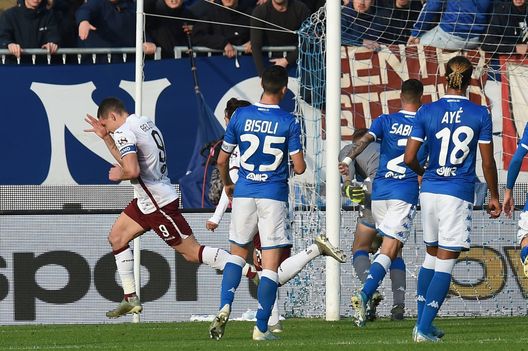 BRESCIA, ITALY - NOVEMBER 09: Andrea Belotti of Torino celebrates after scoring the opening goal from a penalty during the Serie A match between Brescia Calcio and Torino FC at Stadio Mario Rigamonti on November 09, 2019 in Brescia, Italy. (Photo by Tullio M. Puglia/Getty Images) BRESCIA, ITALY - NOVEMBER 09: Andrea Belotti of Torino celebrates after scoring the opening goal from a penalty during the Serie A match between Brescia Calcio and Torino FC at Stadio Mario Rigamonti on November 09, 2019 in Brescia, Italy. (Photo by Tullio M. Puglia/Getty Images)