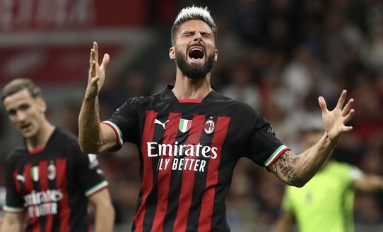 Olivier Giroud (attaccante AC Milan), qui durante Milan-Napoli 1-2 (Serie A 2022-2023) | News (Getty Images)