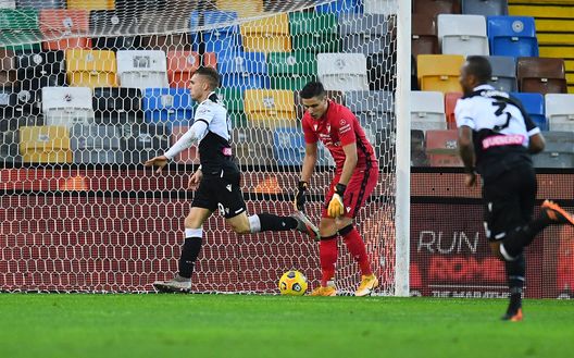 Deulofeu, attaccante dell'Udinese, in rete contro il Verona Deulofeu, attaccante dell'Udinese, in rete contro il Verona