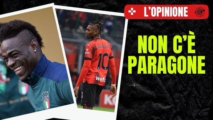 Rafael Leao, attaccante Milan, e Mario Balotelli, ex centravanti rossonero (getty images)