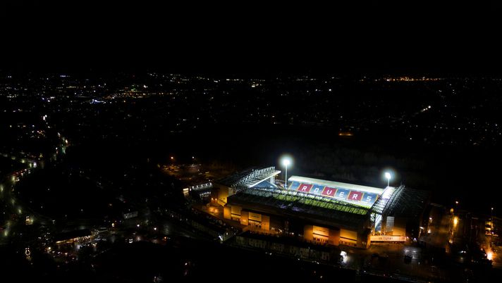 BLACKBURN, ENGLAND - DECEMBER 29: An aerial view of Ewood Park is seen ahead of the Sky Bet Championship between Blackburn Rovers and Middlesbrough on December 29, 2022 in Blackburn, England. (Photo by Lewis Storey/Getty Images) Championship, pugni e inseguimenti degli ultras del Wigan a Blackburn - immagine 1