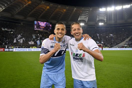 ROME, ITALY - MAY Luiz Felipe e Lucas Leiva ROME, ITALY - MAY Luiz Felipe e Lucas Leiva