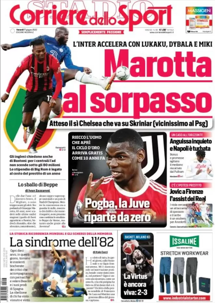 EDICOLA CDS / Marotta al sorpasso. L’Inter accelera con Lukaku, Dybala e Miki EDICOLA CDS / Marotta al sorpasso. L’Inter accelera con Lukaku, Dybala e Miki - immagine 1