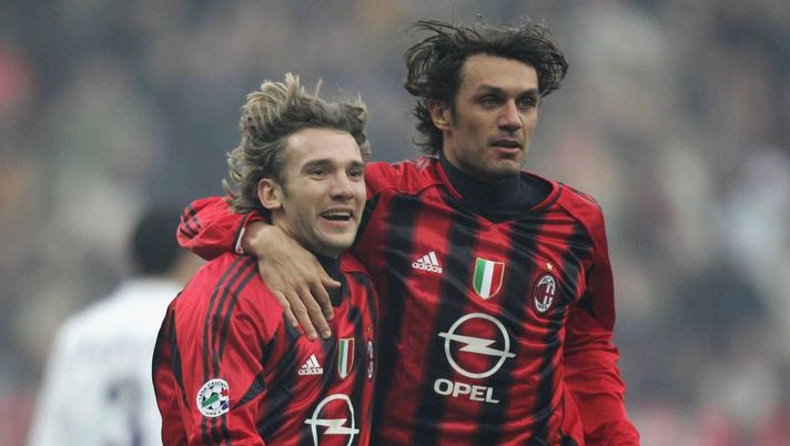 Andriy Shevchenko e Paolo Maldini con il Milan nella stagione 2004-2005 (credits: GETTY Images) 