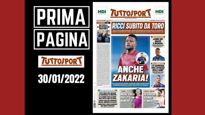 Tuttosport, la prima pagina di oggi, domenica 30 gennaio 2022