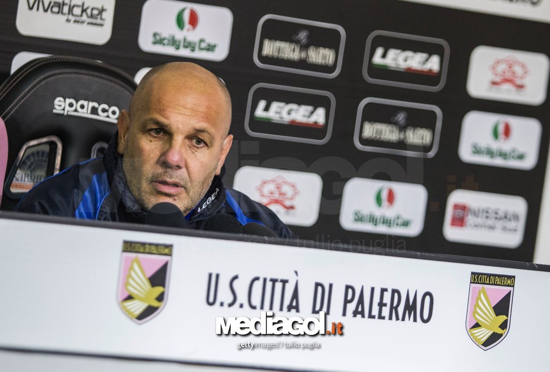  US Citta Di Palermo head coach Bruno Tedino attends a press conference on January 12, 2018 in Palermo, Italy.  