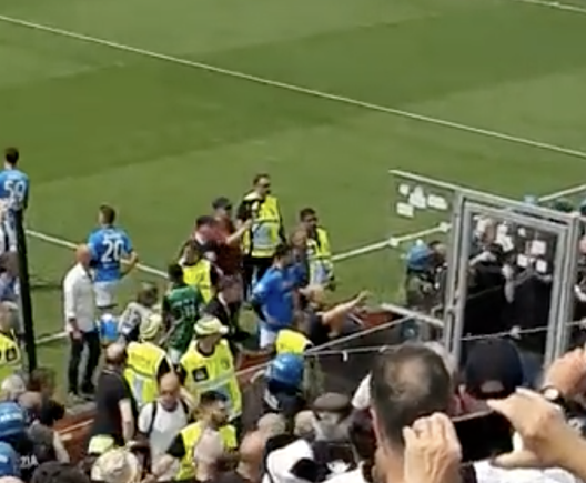 Spezia-Napoli, momenti di follia con tafferugli e fumogeni. Gara sospesa per 12′- immagine 2