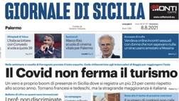 Prima Pagina, Giornale di Sicilia: “Il Covid non ferma il turismo”