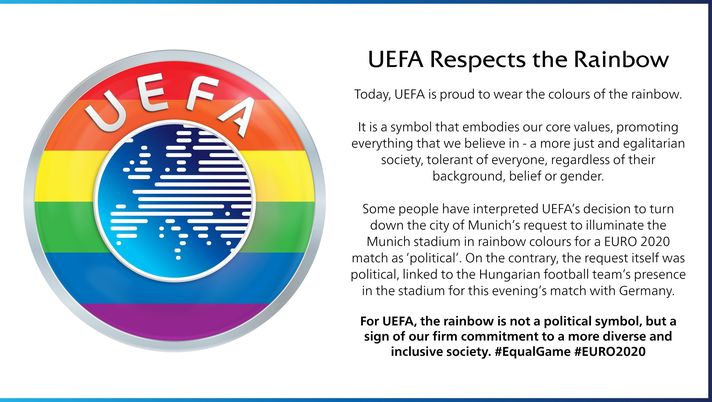 Europei, Uefa con il logo arcobaleno: “Non è un simbolo politico”. La spiegazione 