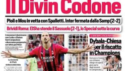 Prima Pagina, Corriere dello Sport: “Il Divin Codone! Mou sotto la curva”
