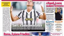 Corriere dello Sport: “Adieu Maurizio. La doppietta di Ronaldo non basta. Juve fuori