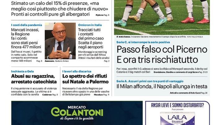 Prima Pagina, Giornale di Sicilia: “Sì al super green pass dai ristoratori siciliani”  Prima Pagina, Giornale di Sicilia: “Sì al super green pass dai ristoratori siciliani”