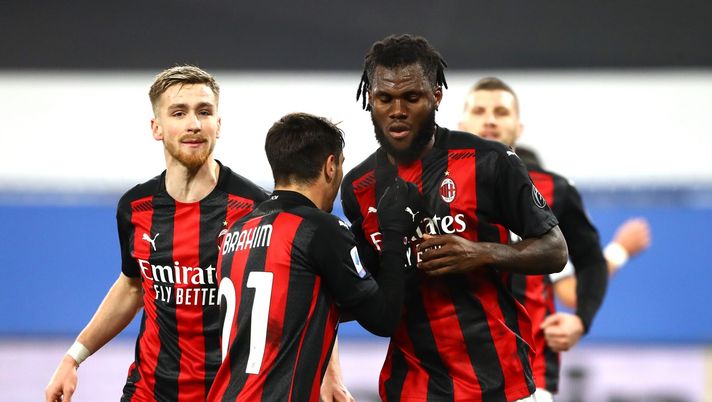 Franck Kessié (centrocampista AC Milan) esulta per il suo gol su rigore in Sampdoria-Milan (Serie A 2020-2021) | AC Milan News (Getty Images) 