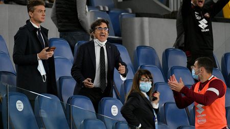 ROME, ITALY - MAY 18: President of Torino FC Urbano Cairo in the tribune during the Serie A match between SS Lazio  and Torino FC at Stadio Olimpico on May 18, 2021 in Rome, Italy. (Photo by Marco Rosi - SS Lazio/Getty Images)