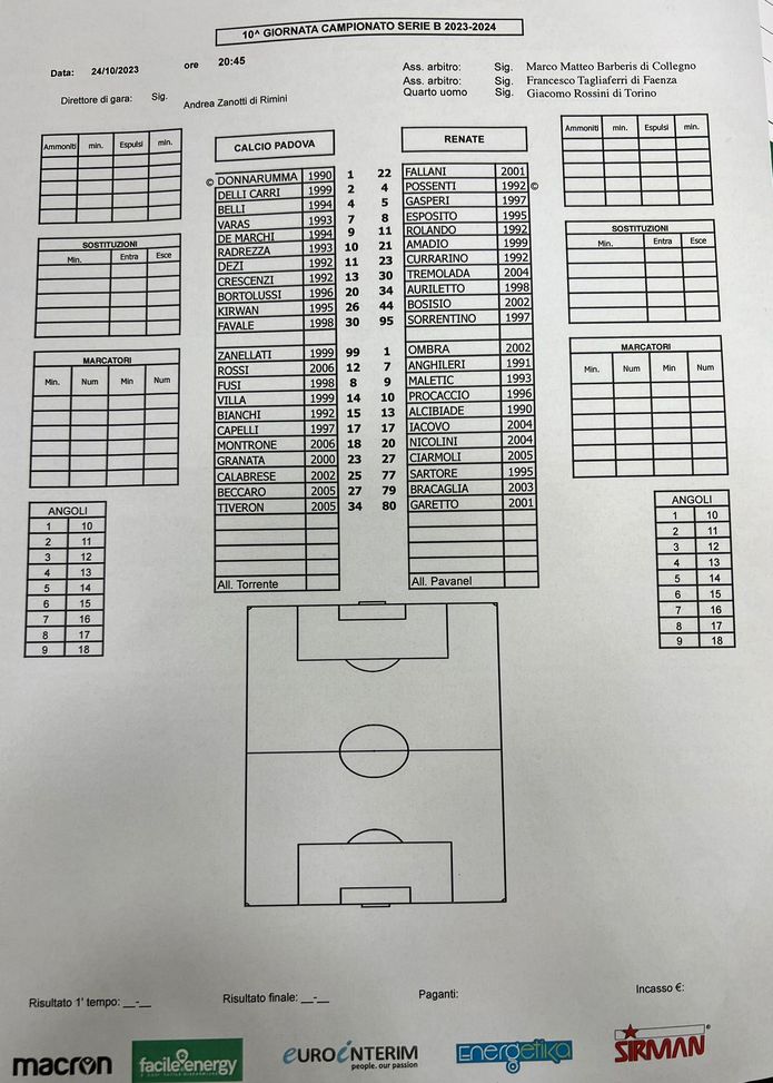 FINALE PADOVA-RENATE 0-0 - immagine 2
